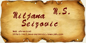 Miljana Seizović vizit kartica